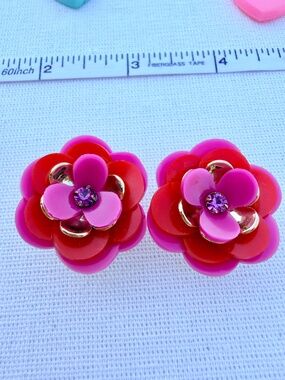 Kate Spade Pink Gold Plated Flower Earrings
